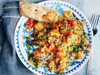 Couscous-Salat mit Quetschtomaten