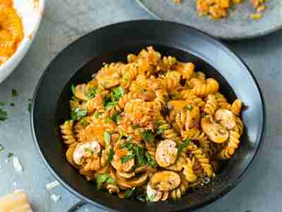 Girandole ai funghi con pancetta