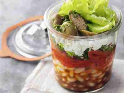 Paprika-Bohnen-Salat mit Feta