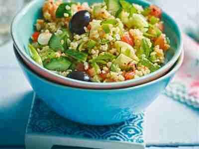 Gurkensalat mit Bulgur