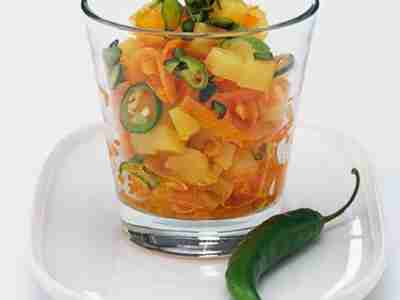Kartoffel-Kürbis-Salat mit Peperoni