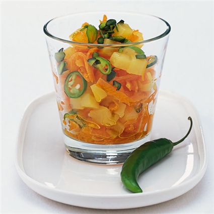 Kartoffel-Kürbis-Salat mit Peperoni