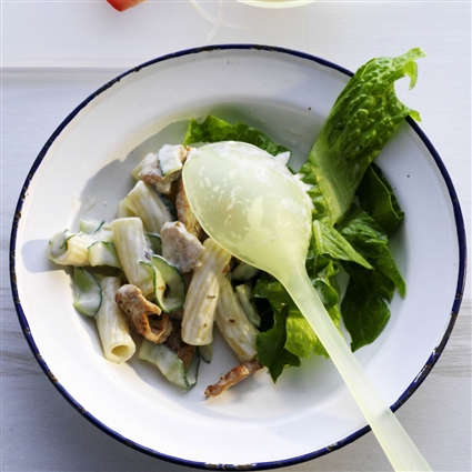 Nudelsalat mit Puten-Gyros