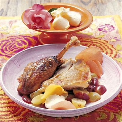 Perlhuhn mit Rosenbutter