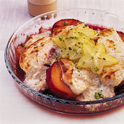 Pflaumengratin mit Zimtsauce