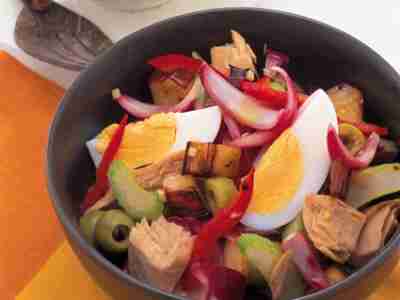 Auberginen-Tuna-Salat
