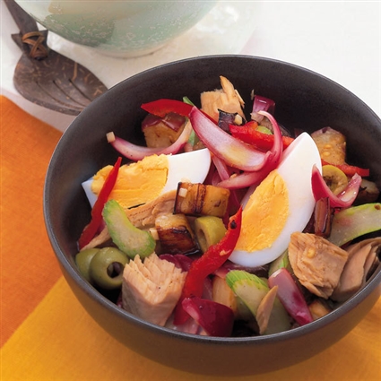 Auberginen-Tuna-Salat