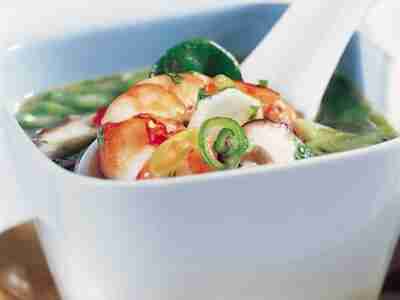 Sauerscharfe Garnelensuppe