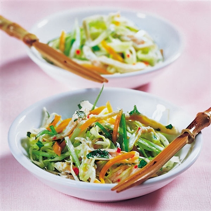 Hühnersalat mit Kohlstreifen