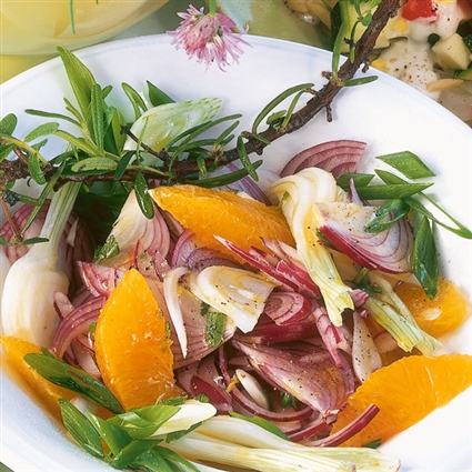 Orangensalat mit Zwiebeln