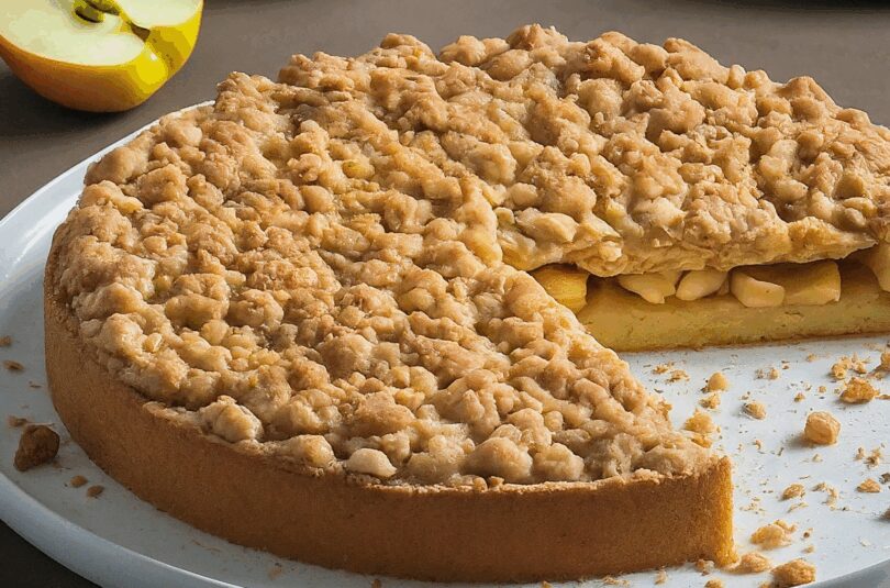 Apfelmuskuchen mit Streusel – Einfacher Apfelmus Streuselkuchen