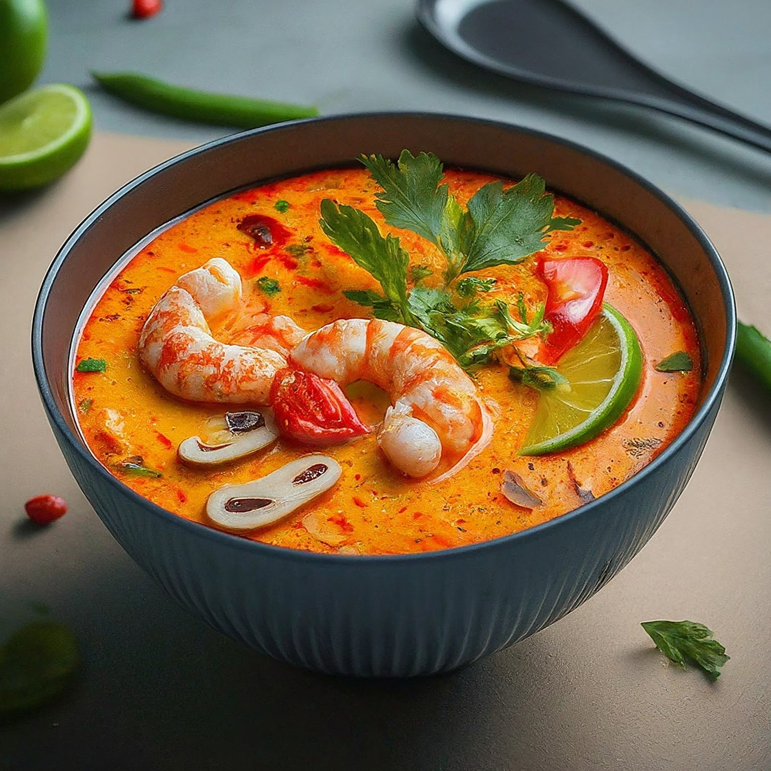 Aromatische-Tom-Yum-Suppe-Tom-Yam-Gung Aromatische Tom Yum Suppe (Tom Yam Gung)