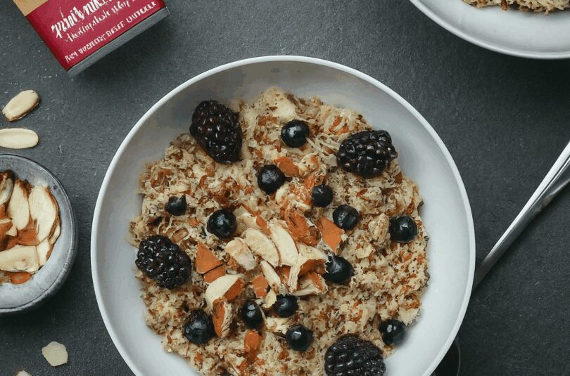 Basisches Quinoa-Frühstück mit Beeren und Mandeln