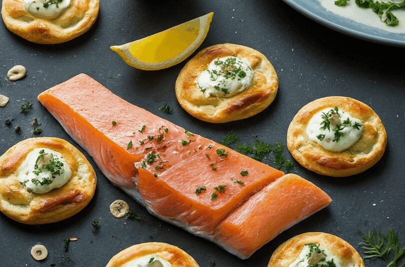 Blätterteigtaschen mit Lachs und Crème Fraîche