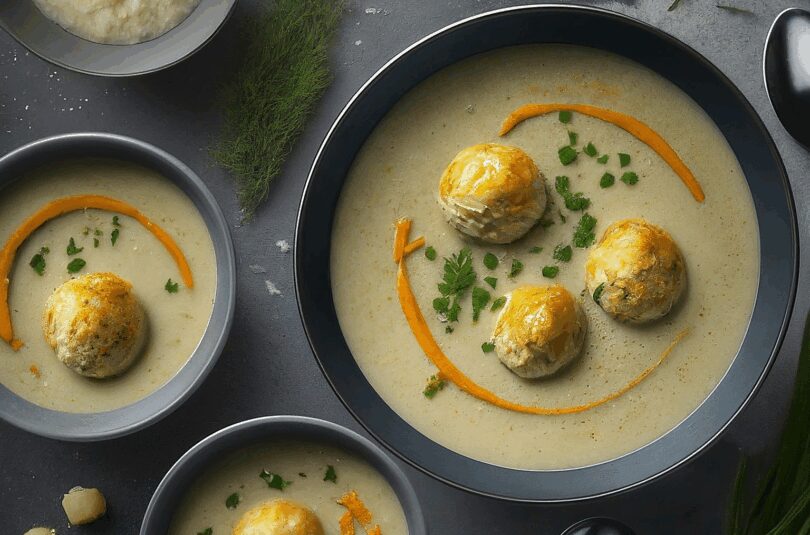 Blaubeersuppe mit Grießklößchen