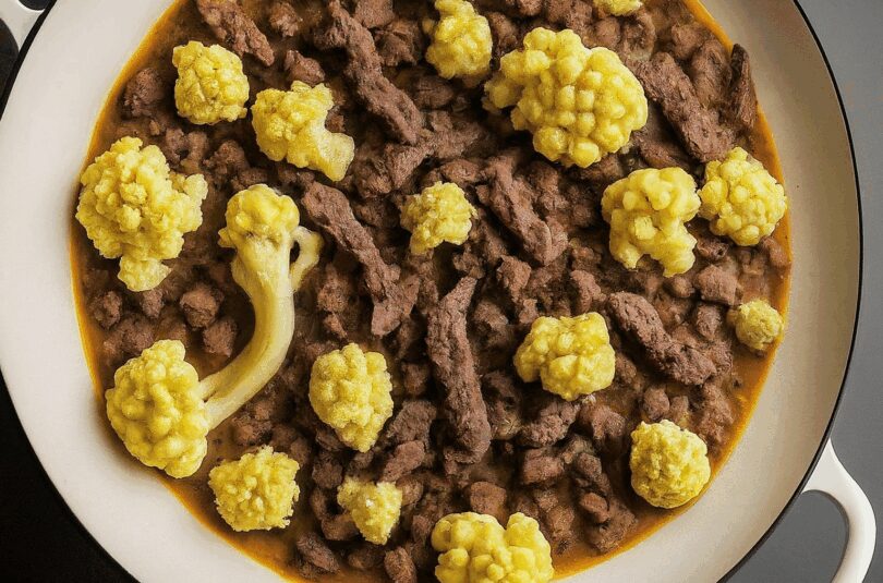 Blumenkohlauflauf Mit Hackfleisch – Ueberbackener Blumenkohlauflauf Mit Hackfleisch