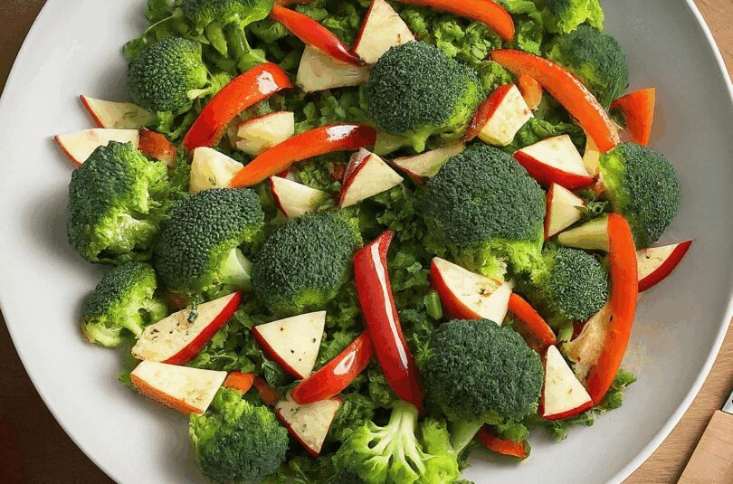 Broccolisalat – Brokkoli Paprika Apfel Salat
