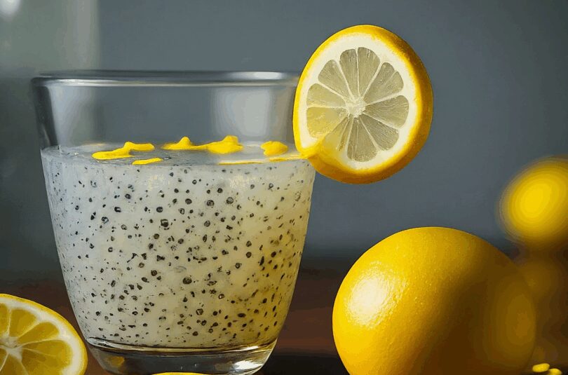 Chia Wasser mit Zitrone