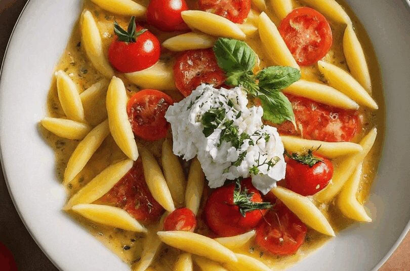 Cremige Nudeln mit Frischkäse und Tomaten