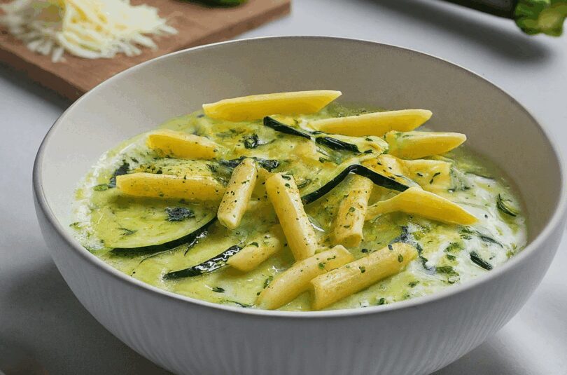 Cremige Zucchini Soße zu Pasta
