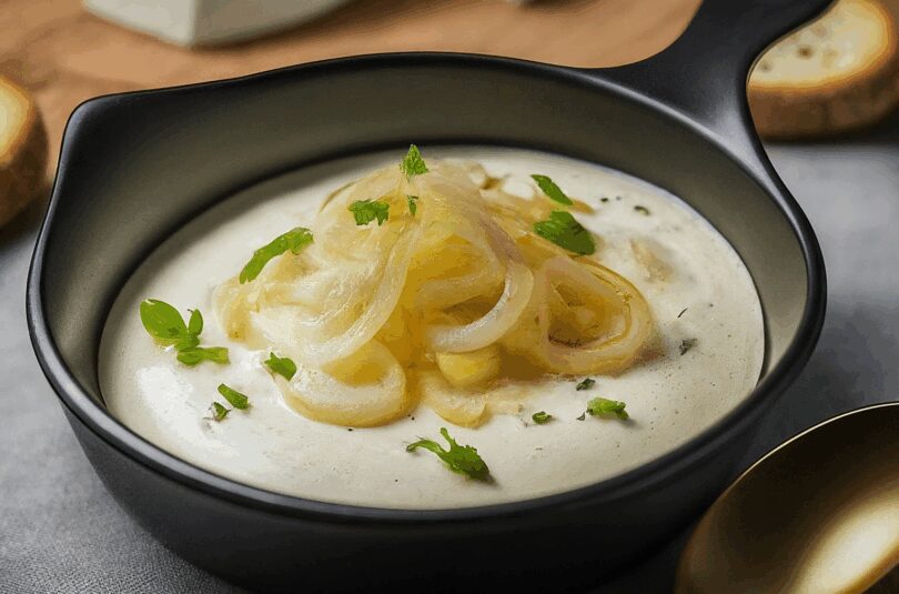 Cremiger Bibbeleskäs mit Zwiebeln