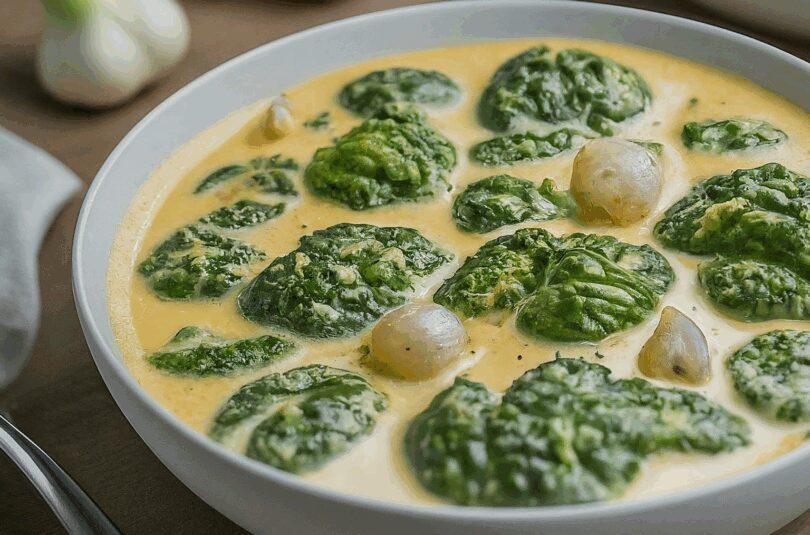 Cremiger Blattspinat mit Knoblauch