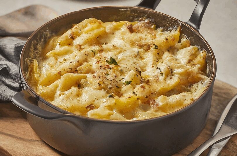 Cremiger Nudel-Schinken-Gratin