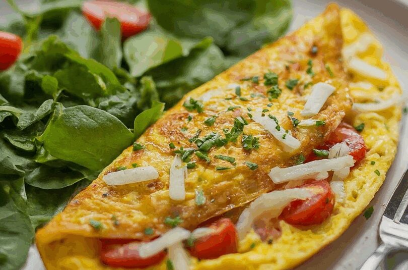 Ei-kcal-8211-Omelett-mit-Kaese-und-Tomaten Ei kcal – Omelett mit Käse und Tomaten