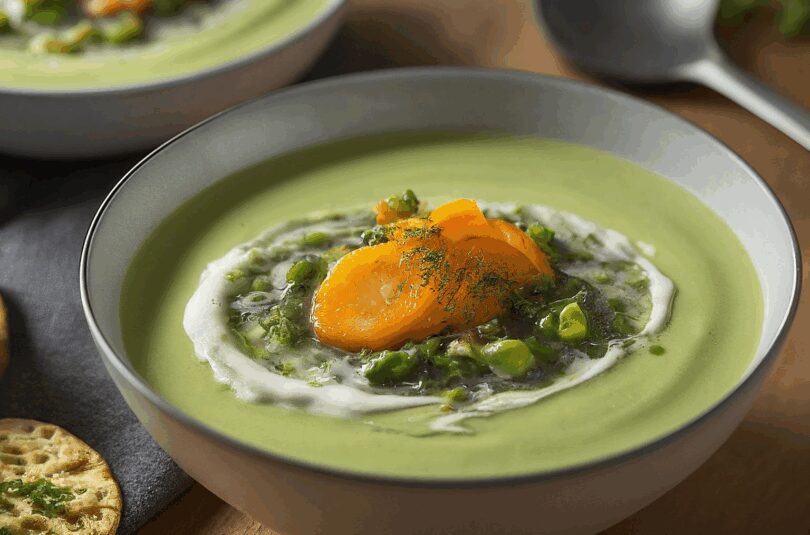 Erbsensuppe Landfrauen – Schnelle Erbsensuppe aus Tiefkühlerbsen und frischen Möhren