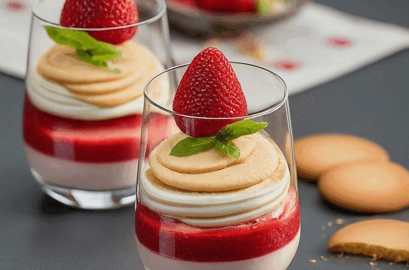 Erdbeer Butterkeks Dessert im Glas