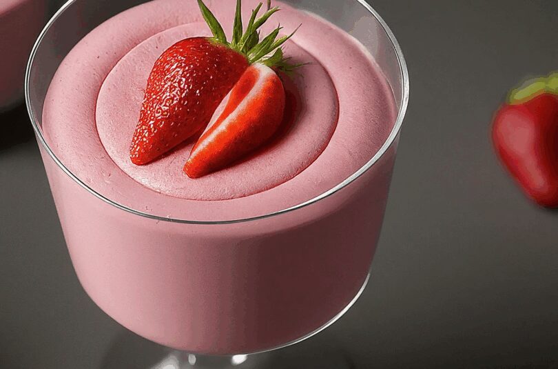 Erdbeermousse – Luftig leichte Erdbeer Mousse