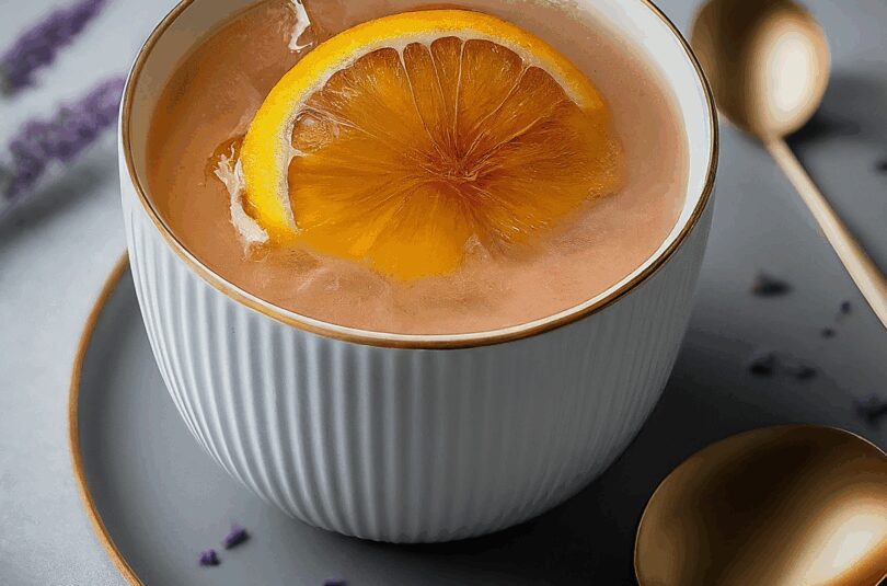 Erfrischende Wasserkaraffe mit Lavendelsirup