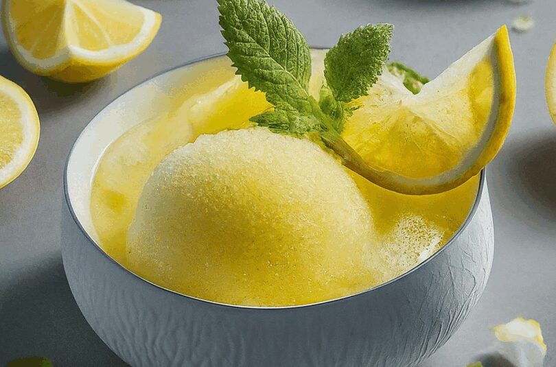 Erfrischendes Zitronen Sorbet