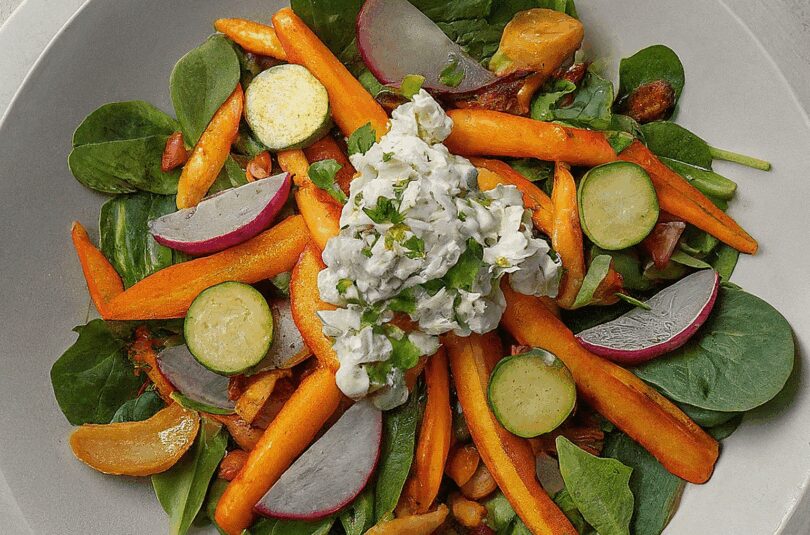 Frischer Zuckerhut Salat mit knackigem Gemüse