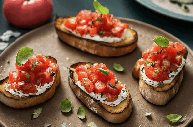 Fruehstueck-Anrichten-Ideen-–-Bruschetta-mit-Tomaten-und-Knoblauch Frühstück Anrichten Ideen – Bruschetta mit Tomaten und Knoblauch