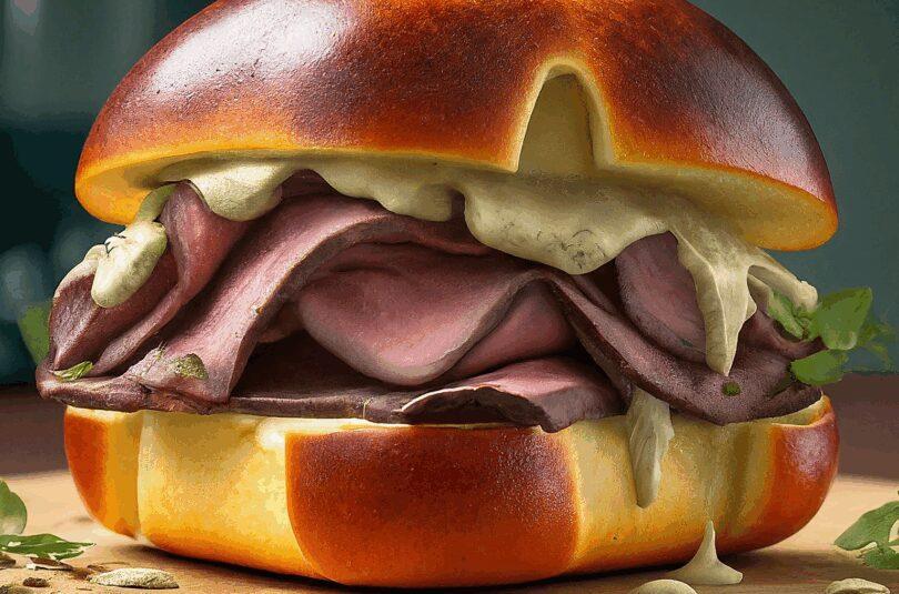 Funnys Brioche Roastbeef Sandwich mit Trüffelmayo