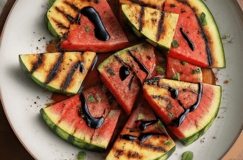 Gegrillte Melone – Gegrillte Wassermelone mit Balsamicoreduktion