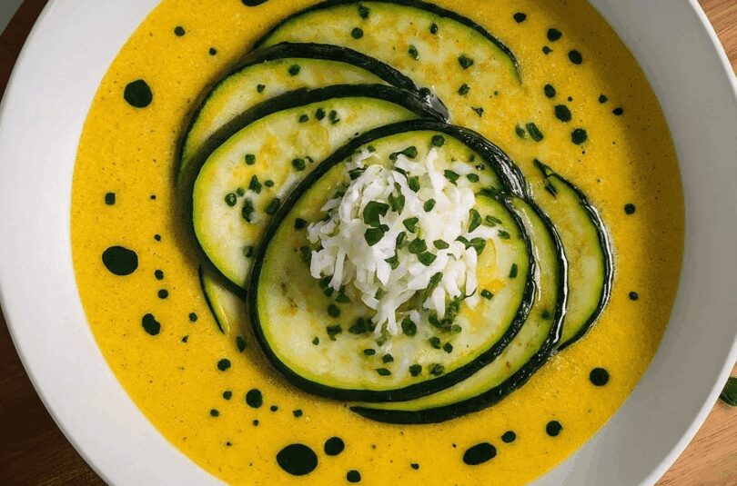 Gelbe Zucchini Käse Suppe
