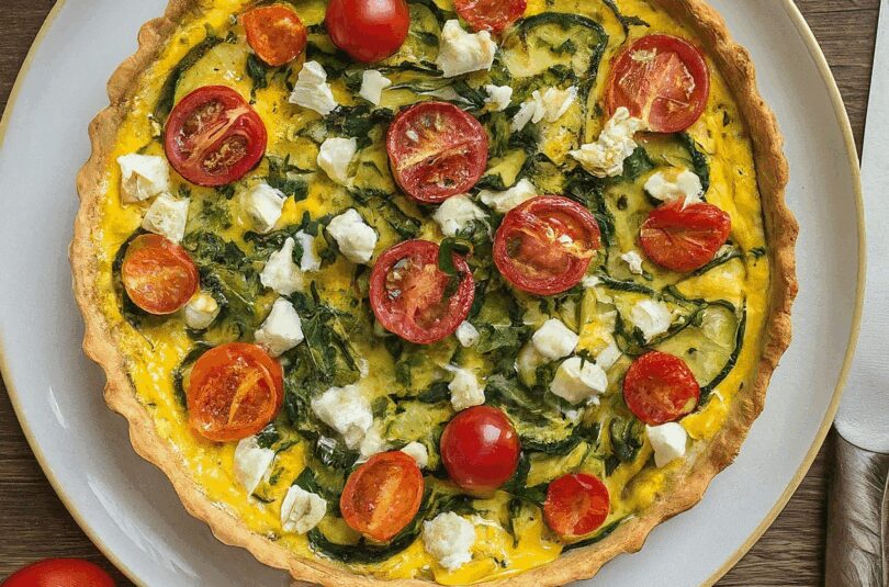 Gemüse Quiche mit Feta – Bunte Gemüse Quiche