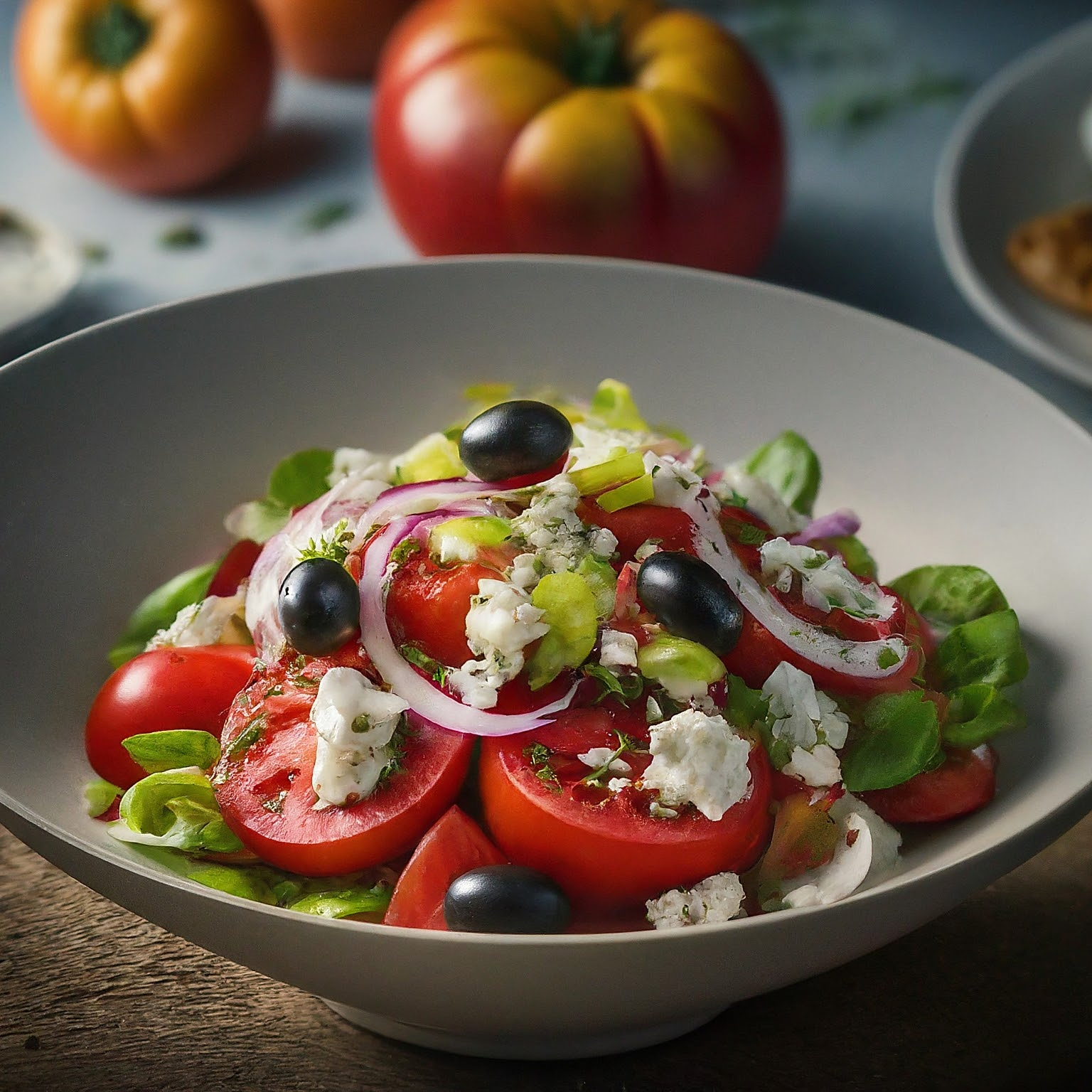 Griechischer-Tomaten-Mangold-Salat Griechischer Tomaten-Mangold-Salat