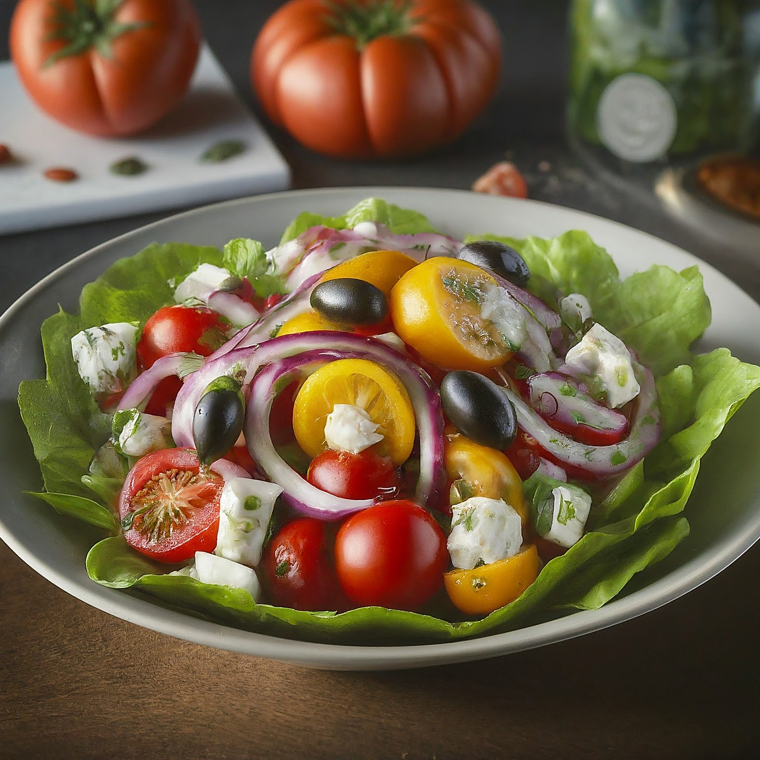 Griechischer-Tomaten-Mangold-Salat Griechischer Tomaten Mangold Salat