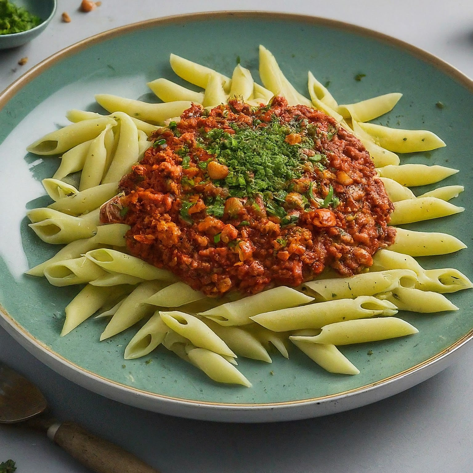 Gruenkernschrot-–-Vegane-Bolognese-mit-Gruenkernschrot Grünkernschrot – Vegane Bolognese mit Grünkernschrot