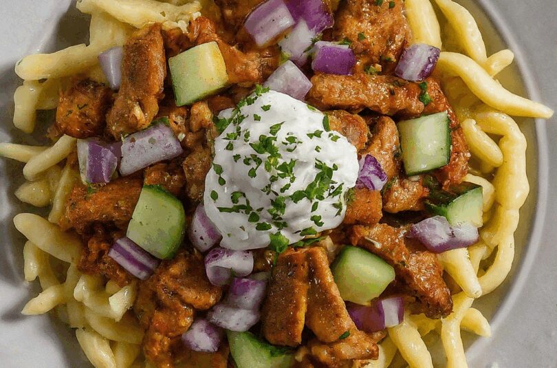 Gyrosauflauf mit Spätzle – Gyros Spaetzle Auflauf