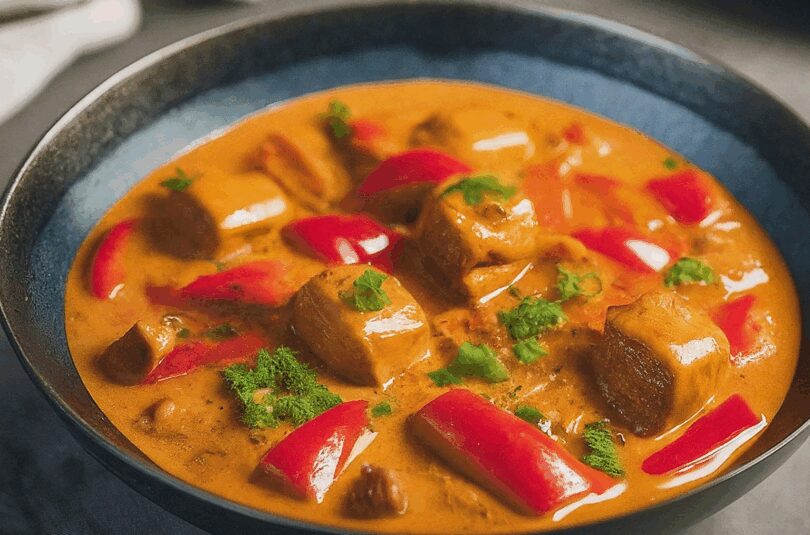Hack Reis Topf mit Paprika