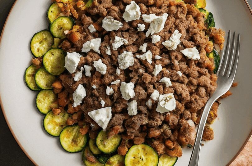 Hackfleisch Zucchini Auflauf – Zucchini Hackfleisch Auflauf mit Feta