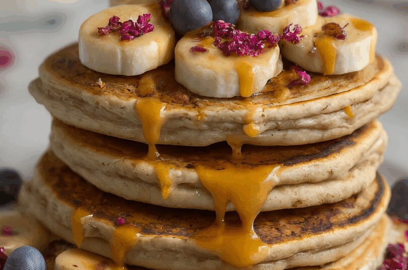 Haferflocken Bananen Pancakes – Gesunde Bananen Haferflocken Pfannkuchen
