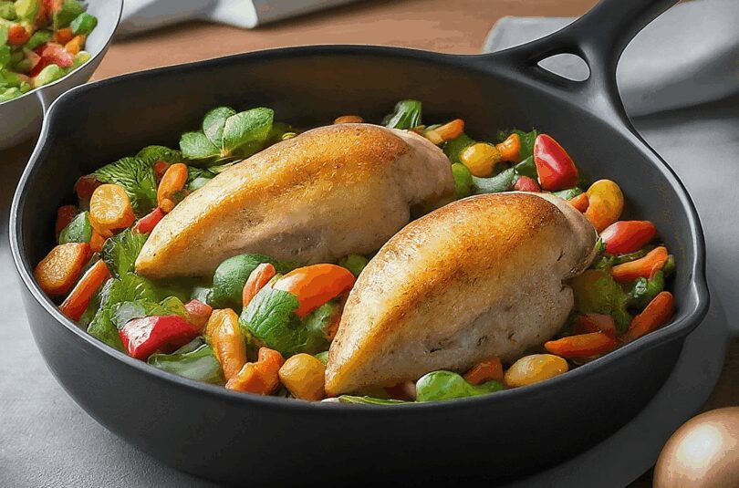 Heißluftfritteuse Hähnchen – Onepot Hähnchen Mit Gemüse Aus Der Heissluftfritteuse