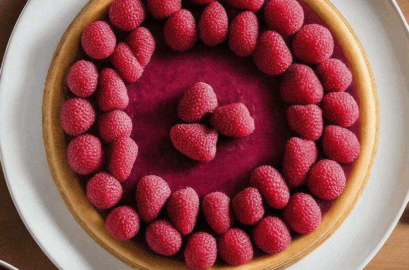 Herztorte mit Himbeeren