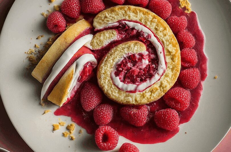 Himbeer Biskuitrolle – Biskuitrolle mit Himbeer-Sahne-Füllung