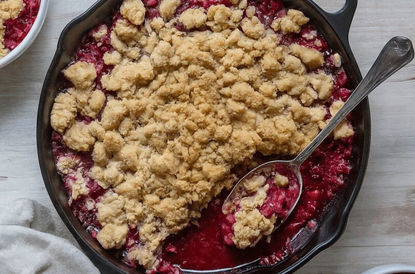 Himbeer Crumble – Himbeer Crumble mit Sahne